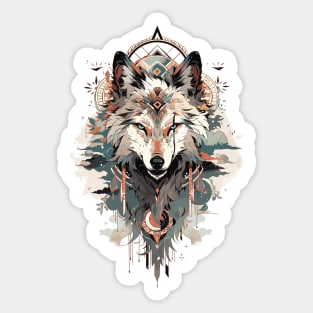 Vintage Wolf Totem Sticker